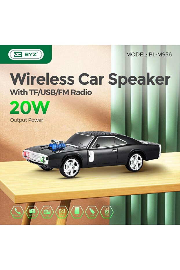 BL-M956 Wireless Bluetooth Car-Shaped Speaker - 20W Output, FM Radio, USB/TF Card Support