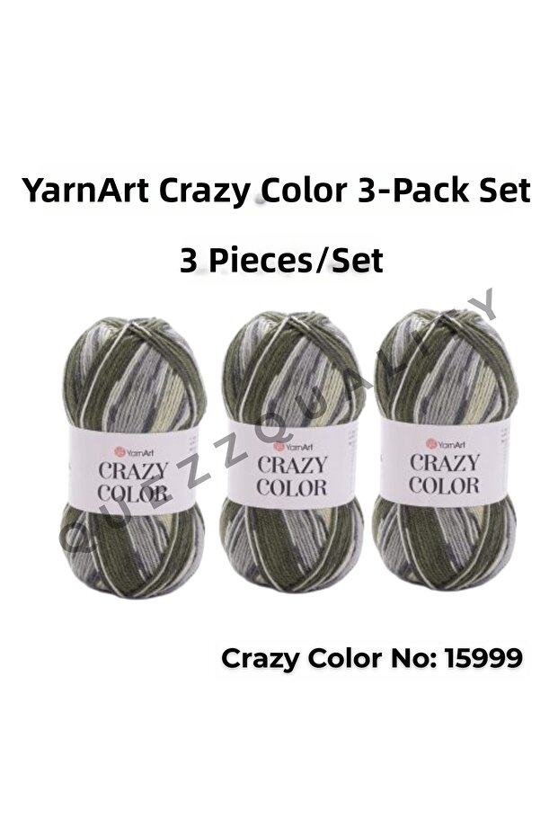 Crazy Color Set of 3 Marbled Hand Knitting Yarns No: 110