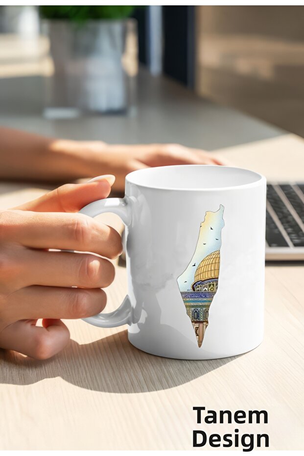كوب مطبوع بتصميم فلسطيني، كوب غزة، كوب كودس كلاسيكي