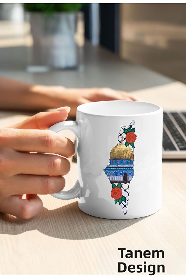 كوب مطبوع بتصميم فلسطيني، كوب غزة، كوب كودس كلاسيكي