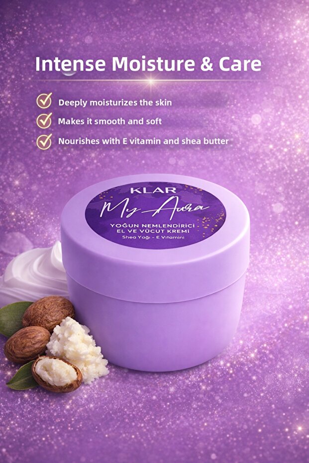 My Aura Intensive Moisturizing Hand and Body Cream Shea Butter - Vitamin E 250 ml