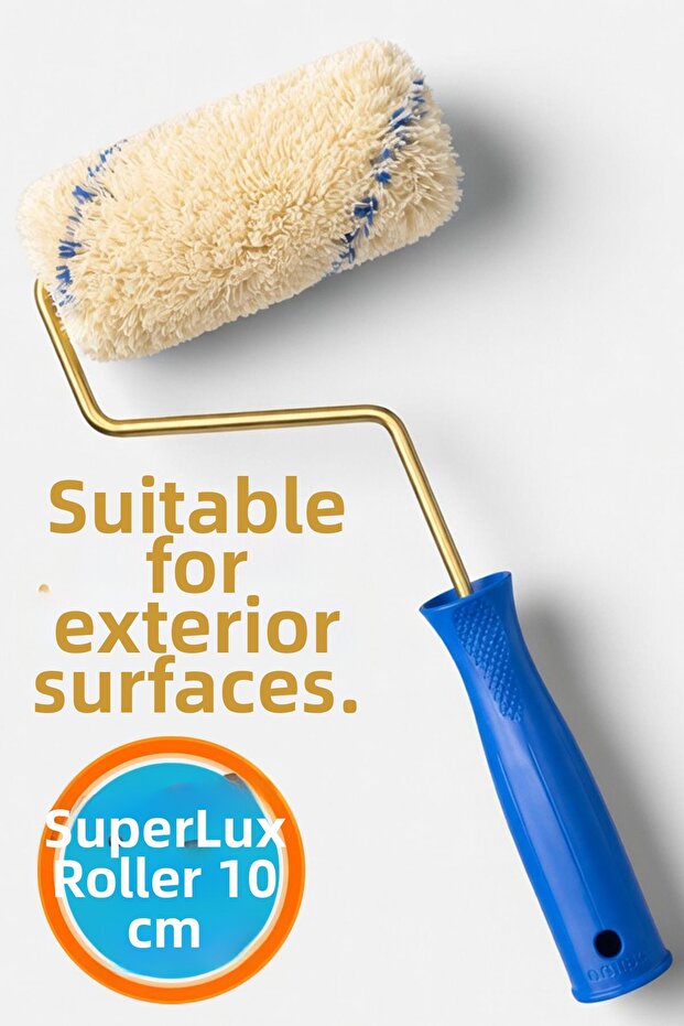 Paint Roller for Superluxury Exterior Finishing Premium Blue Handle Paint Roller (1 Piece) 10 cm