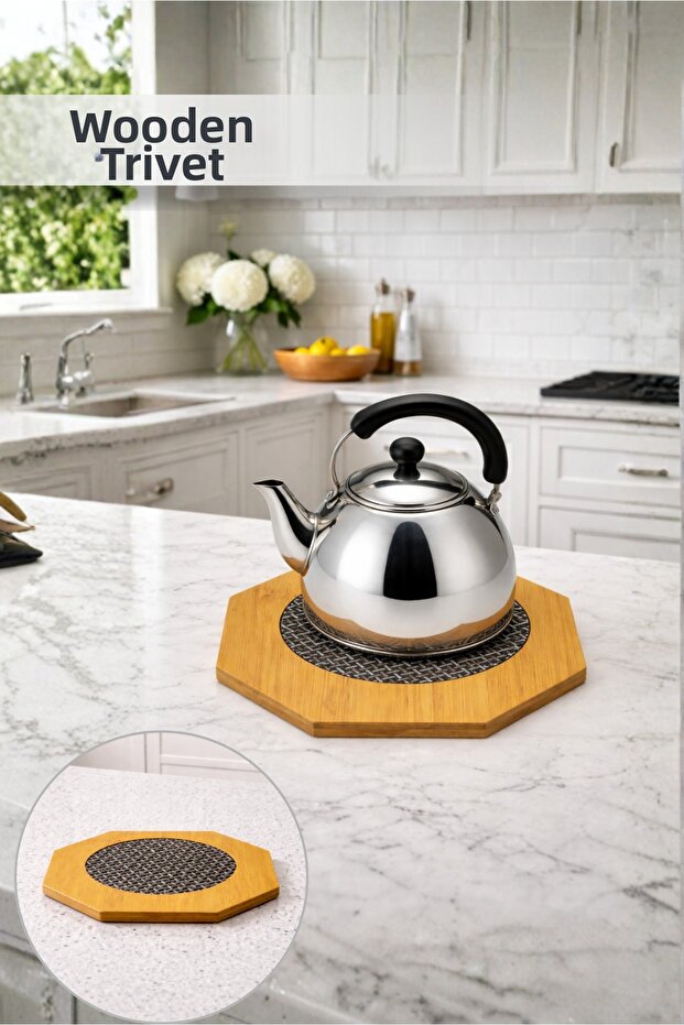 Wooden Teapot and Pot Trivet