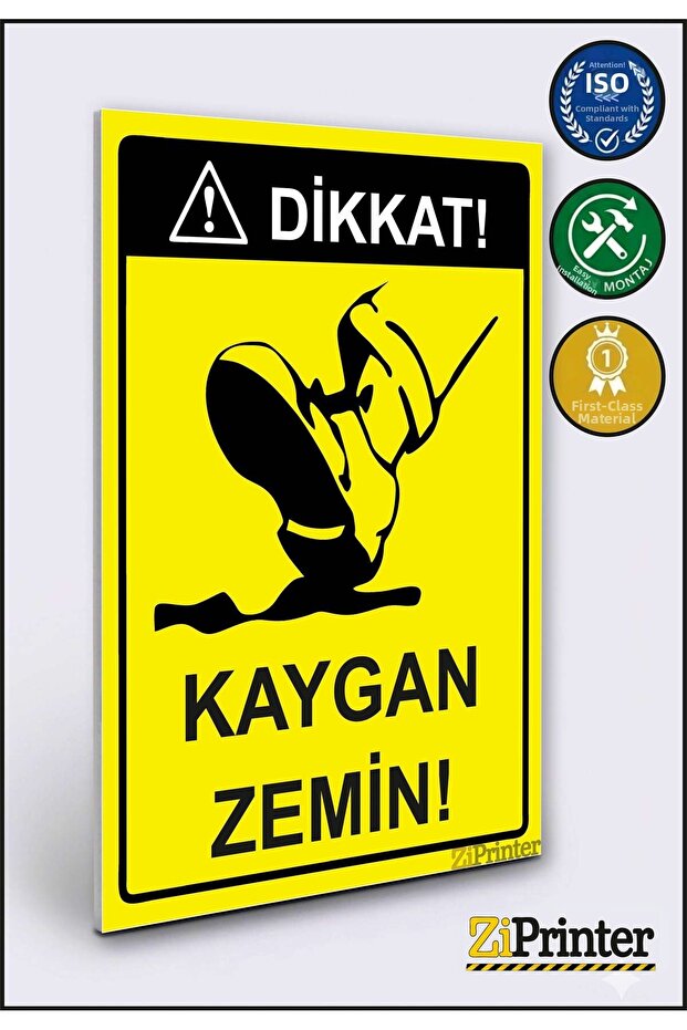 انتبه! لافتة تحذيرية للأرضيات الزلقة ديكوتا 25x35 سم