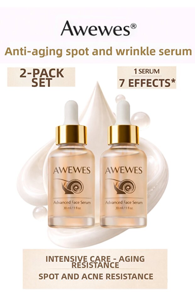 Snail Extract Anti Aging Serum 30 ml – Collagen. Retinol. Niacinamide & Penthenol 6 Active Set of 2