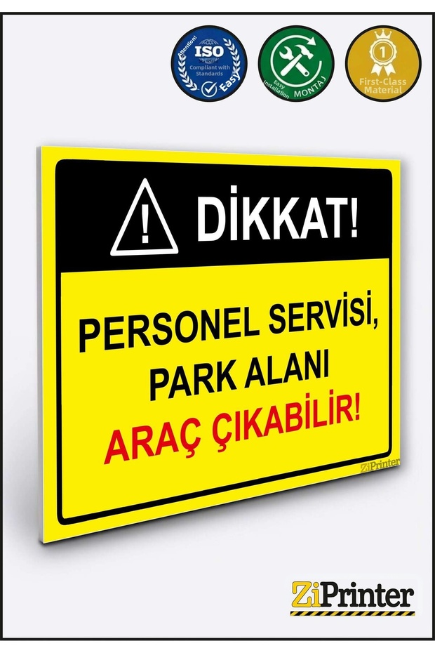 انتبه! خدمة الموظفين، يمكن للمركبة الموقوفة في موقف السيارات أن تخرج من الموقف! لافتة تحذير من نوع isg ديكوتا مقاس 35x50 سم