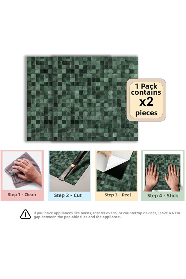 3D Self-Adhesive Metal Composite Wall Tile 30 cm X 30 cm (2 Pieces - 0.18 m²)