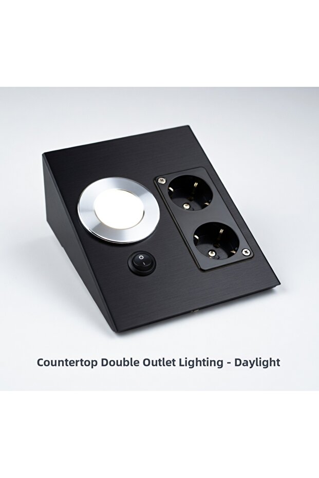 CT-5110 مصباح LED مثلث الشكل، هيكل أسود (مقبس مزدوج) (ضوء أبيض)