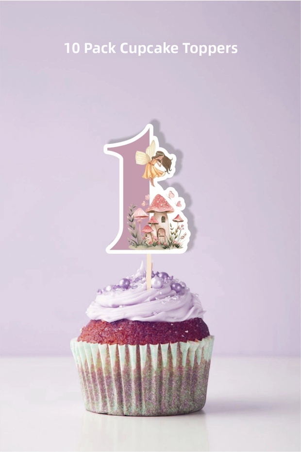 Fairy Girl Themed 1 Year Old Cupcake Decoration'10Pcs'