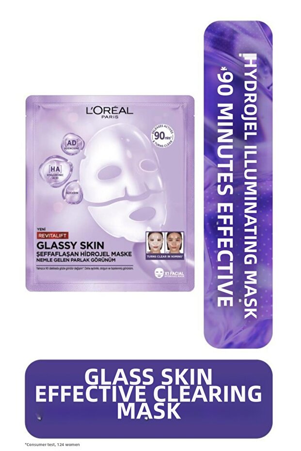 Revitalift Glassy Skin Glassy Skin Effect Transparent Radiance & Moisturizing Hydrogel Face Mask