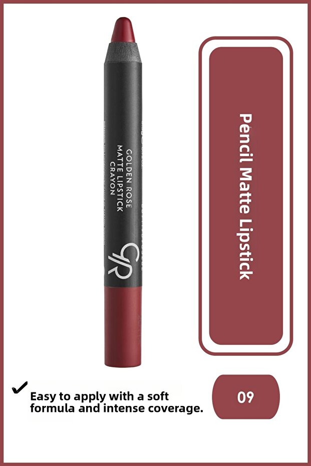 Matte Lipstick Crayon No: 09 Brick - Mat Kalem Ruj