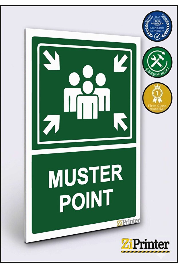 لافتة تحذير MUSTER POINT isg ديكوتا 15x20 سم