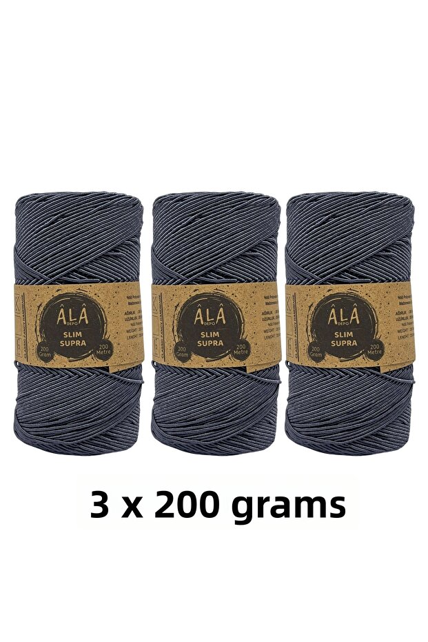 3 Pieces of Slim Supra Thread 200 Grams Waxed Thread 3X200 Grams (Total 600 Grams)