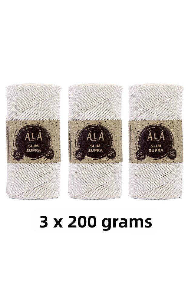 3 Pieces of Slim Supra Thread 200 Grams Waxed Thread 3X200 Grams (Total 600 Grams)