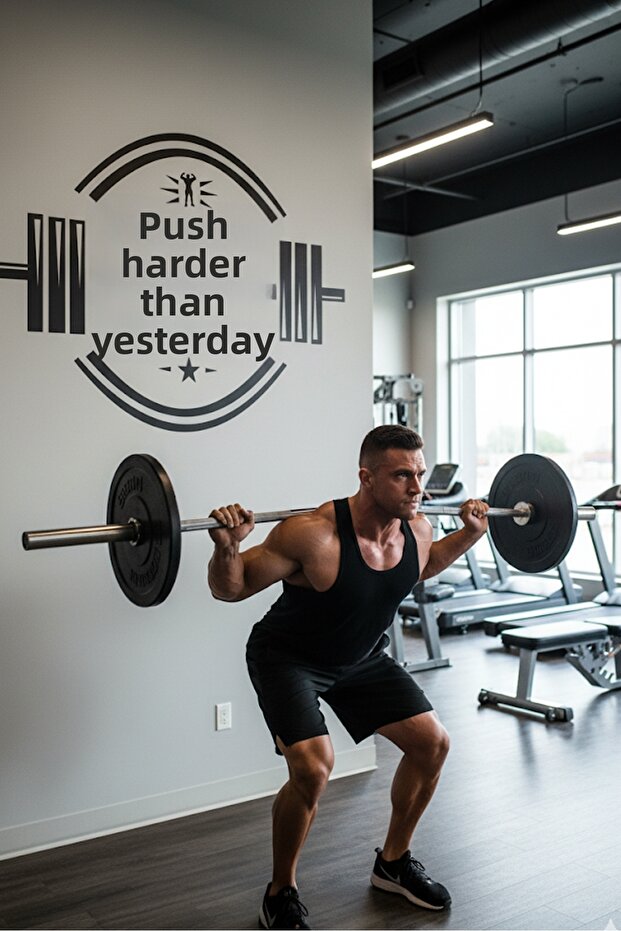 Push Harder Modern Gym Wall Sticker