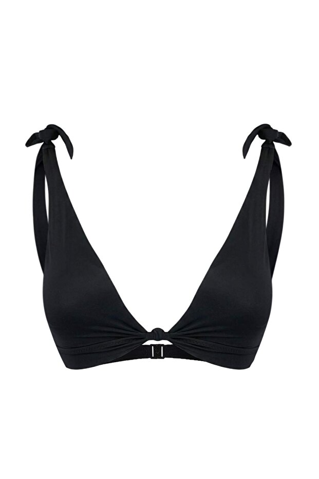 Siyah Düğümlü Üçgen Kaplı Bikini Üstü TBESS24BU00155 - 4
