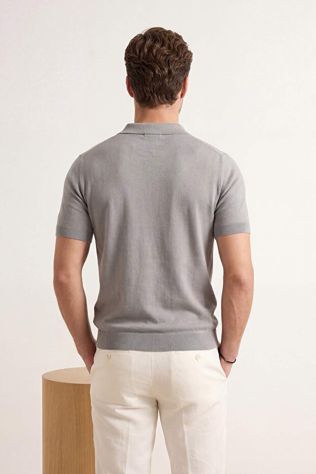 Taş Regular/Normal Kesim Düz Polo Yaka T-shirt TMNSS25PO00008 - 4