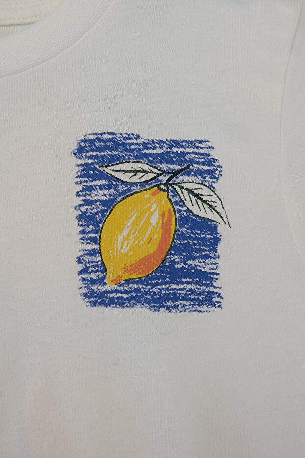 Ekru Baskılı Örme Erkek Çocuk T-Shirt TKDSS26TS00035 - 5