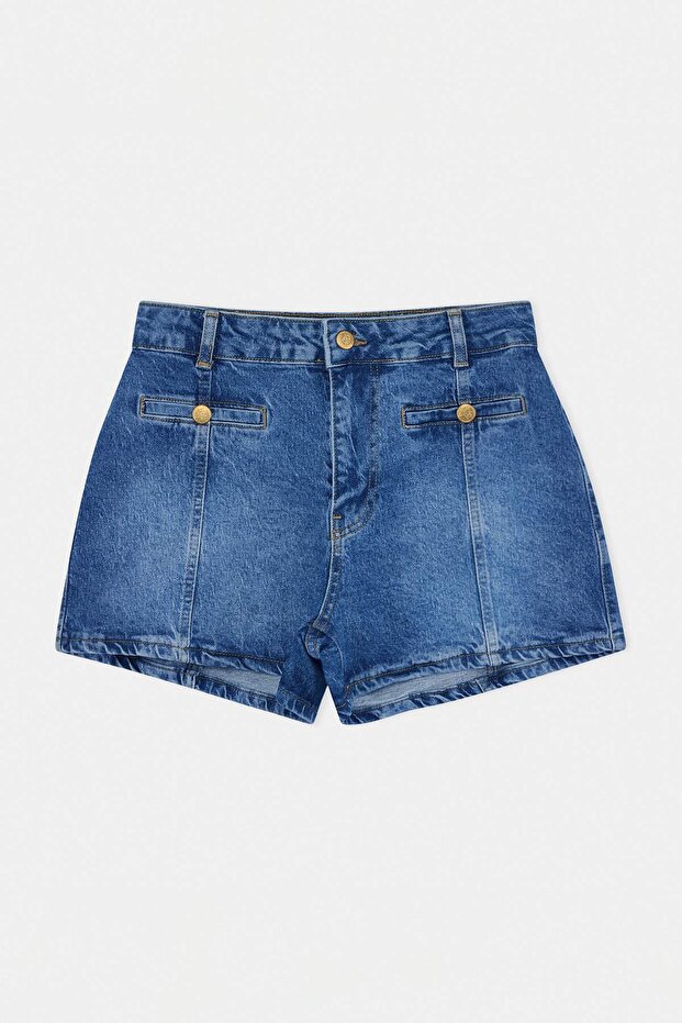 Mavi Düğme Detaylı City Boy Denim Şort TWOSS26SR00200 - 4