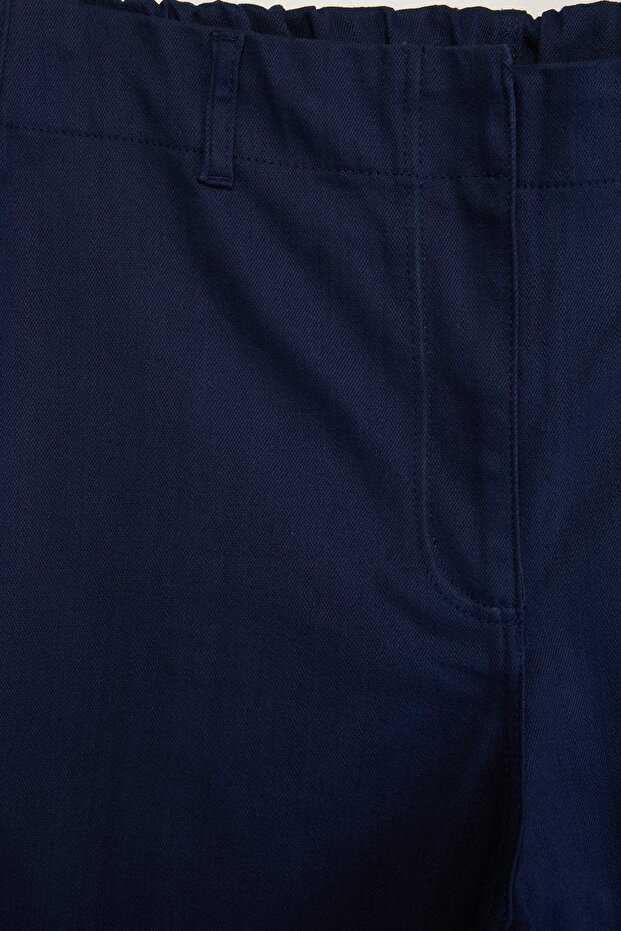 Lacivert Lastik Belli Gabardin Dokuma Esnek Büyük Beden Pantolon TBBSS26AR00028 - 5