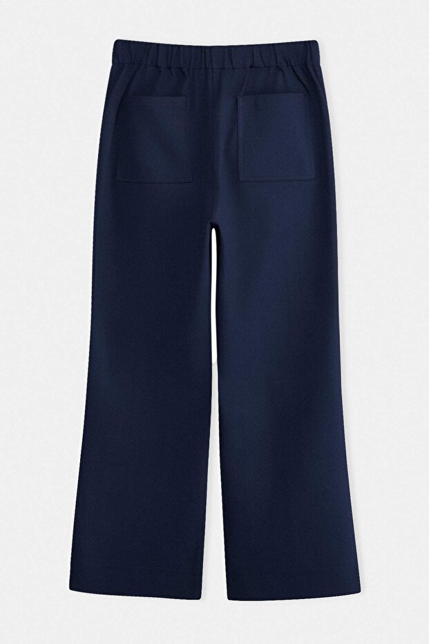 Lacivert Lastik Belli Gabardin Dokuma Esnek Büyük Beden Pantolon TBBSS26AR00028 - 6