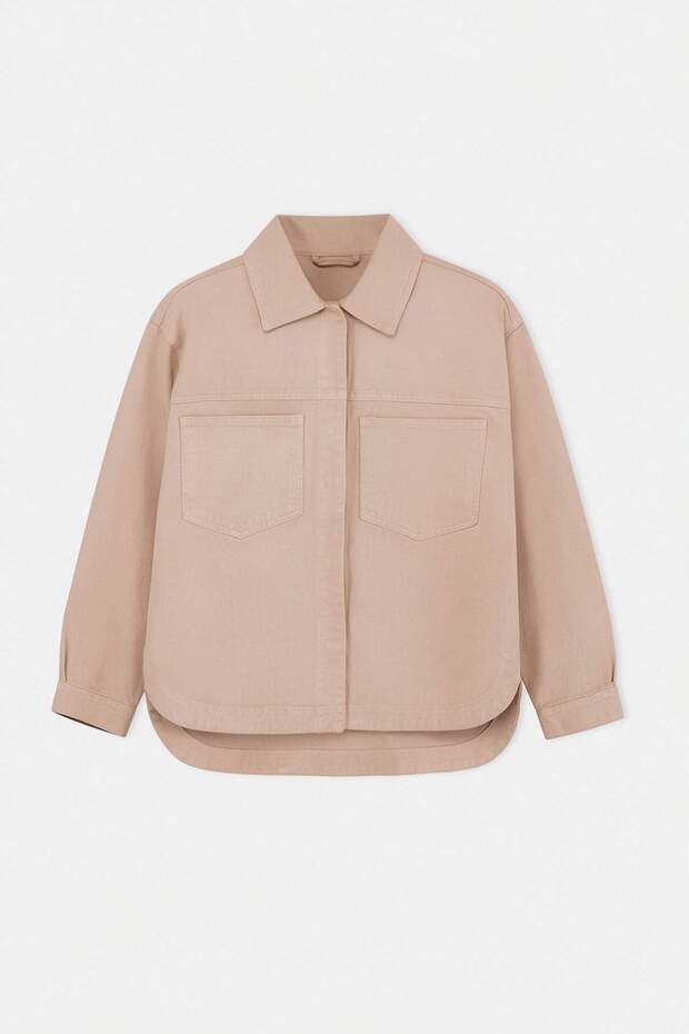 Taş Gabardin Çıtçıtlı Denim Oversize Ceket TDRSS26CE00014 - 4