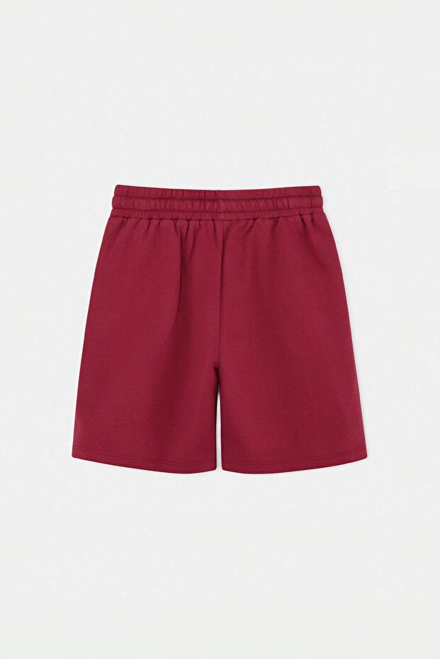 Bordo-Lacivert Düz Erkek Çocuk Örme Şort & Bermuda TKDSS26SR00013 - 11