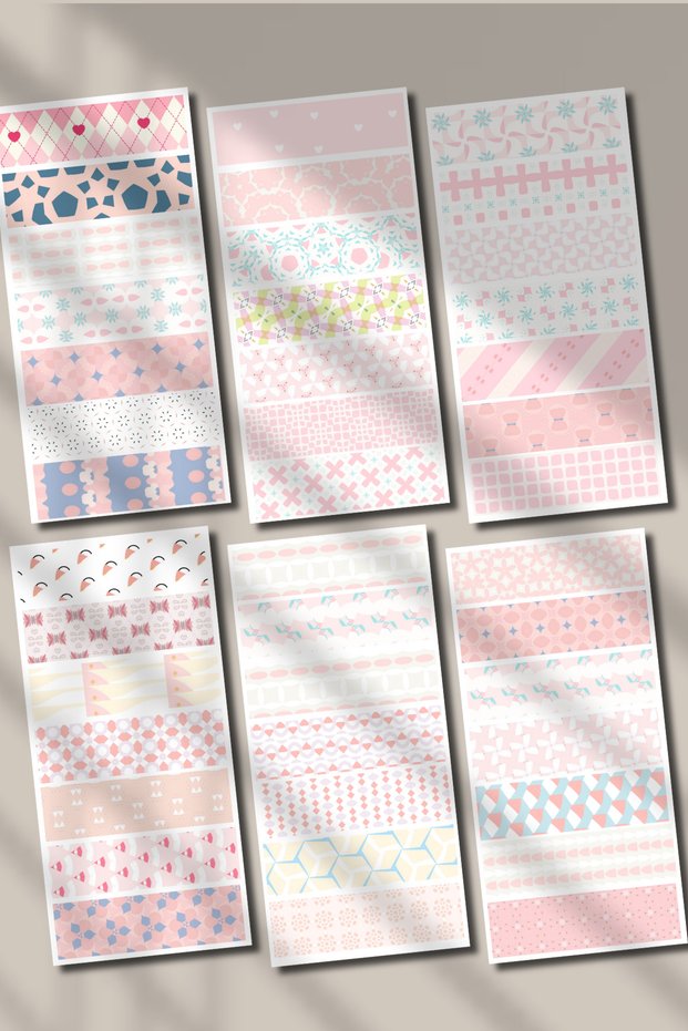 Soft Pink Themed Washi Tape for Bullet Journal and Agenda