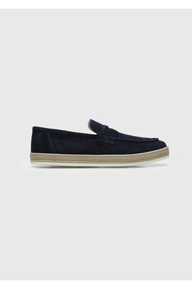 Navy Blue Suede Casual Loafer