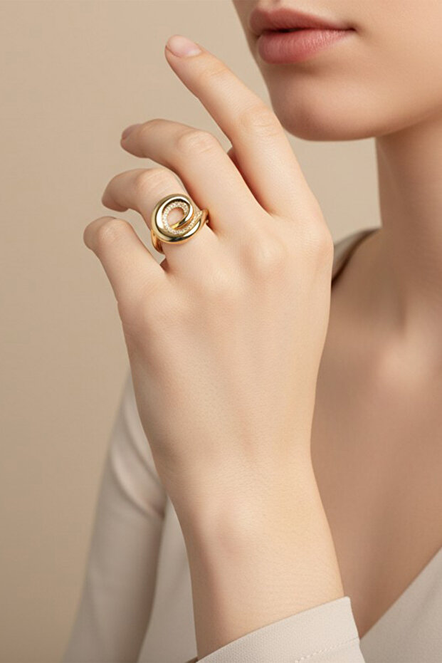Style Pearl/Xuping Jewelry Snail Model Zircon Stone Ring