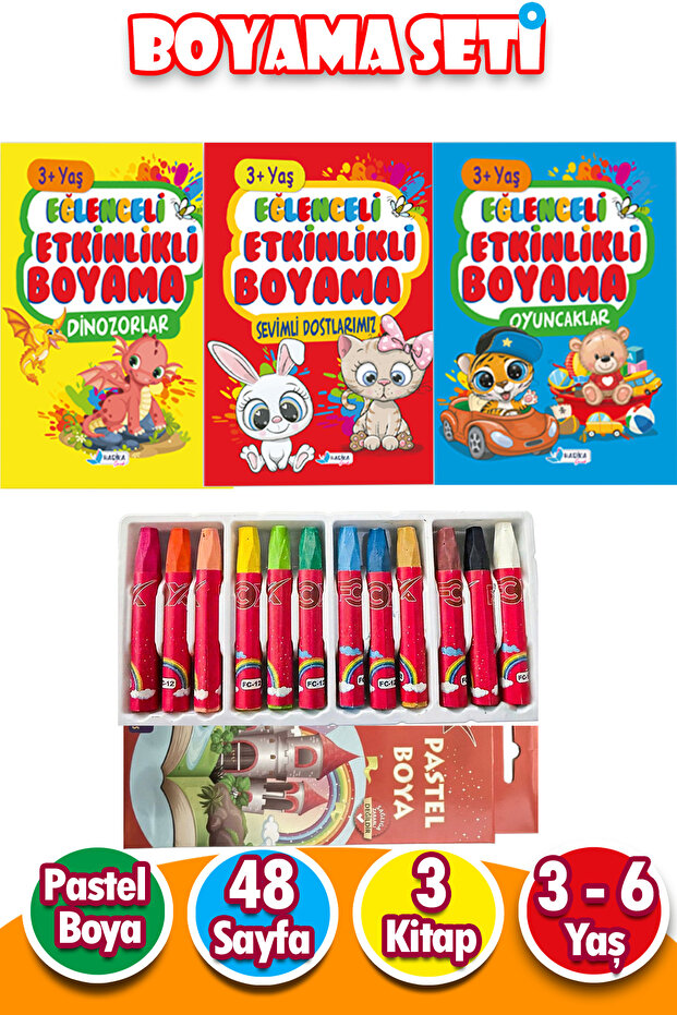 Harika Kitap Pastel Boya Ve Boyama Kitabı Seti