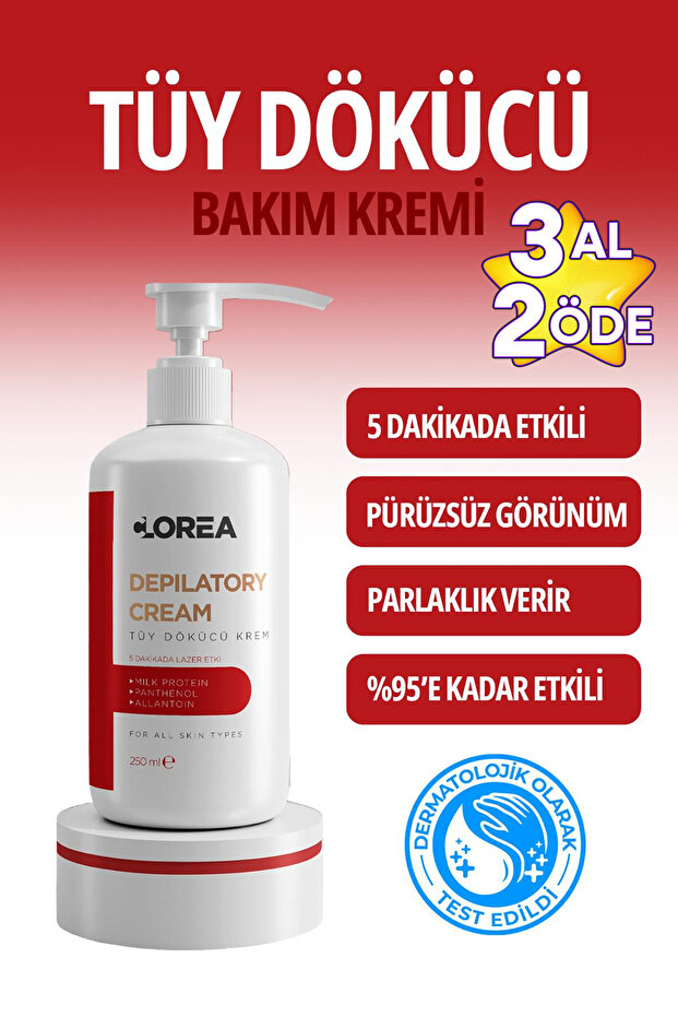 Clorea Lazer Etkili & Tüy Dökücü & Tüy Azaltıcı Krem Tüm Vücud & Tüm Cilt Tipleri Için 250ml