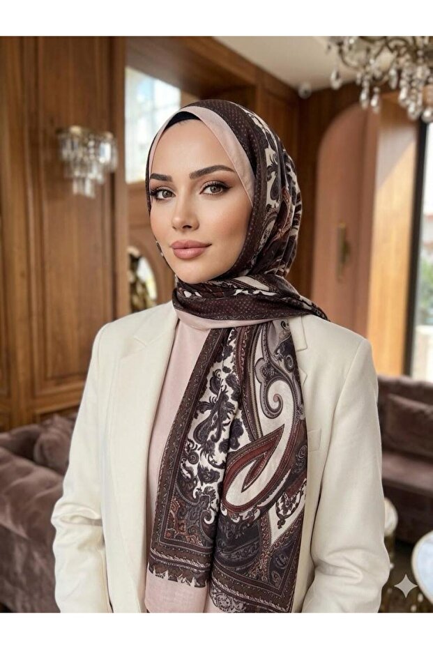 Ethnic Patterned Soft Cotton Shawl with Firm Posture and Zero Slipage