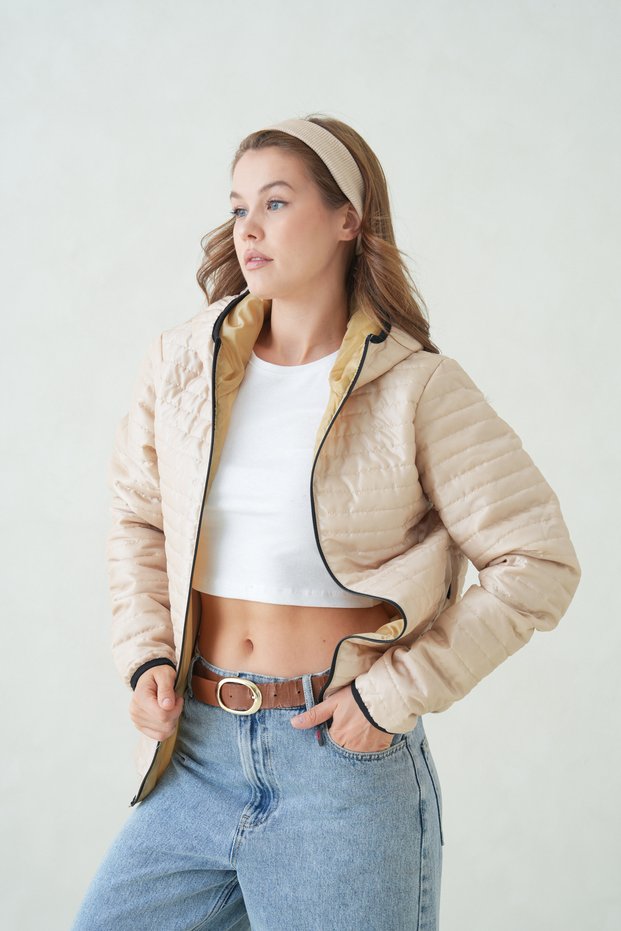 Women's Hooded Fiber-Filled Ultra Lightweight Lined Water-Repellent Windproof Sports Puffer Coat