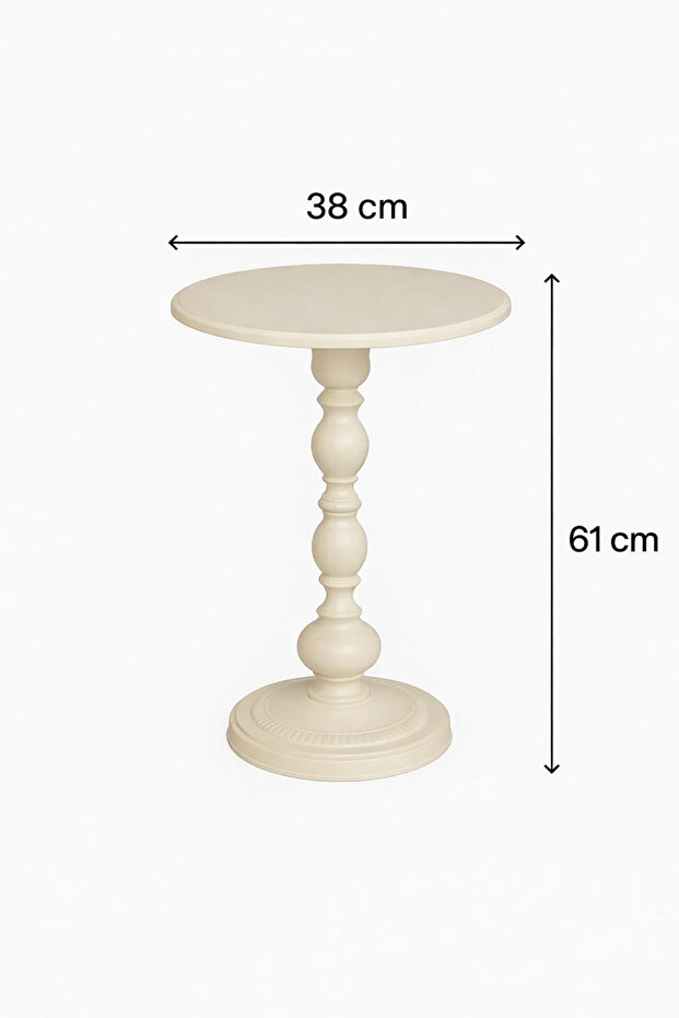 Classic side table in elegant ivory white - 4