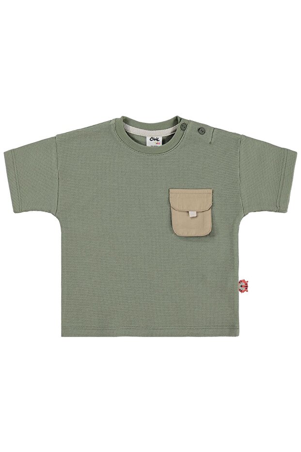 Basic 6-18 Months T-Shirt with Pockets - Khaki