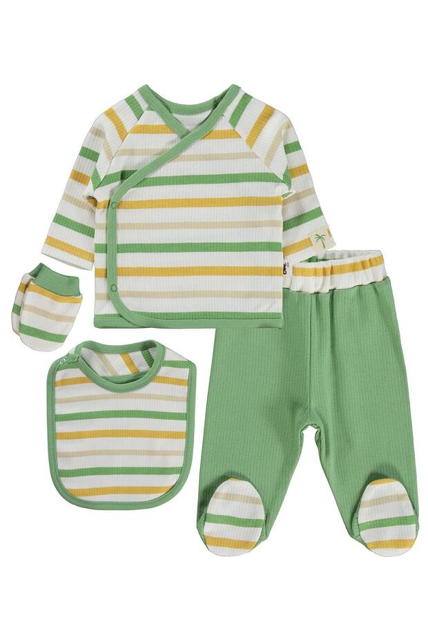 Striped Bodysuit Sets - Ecru