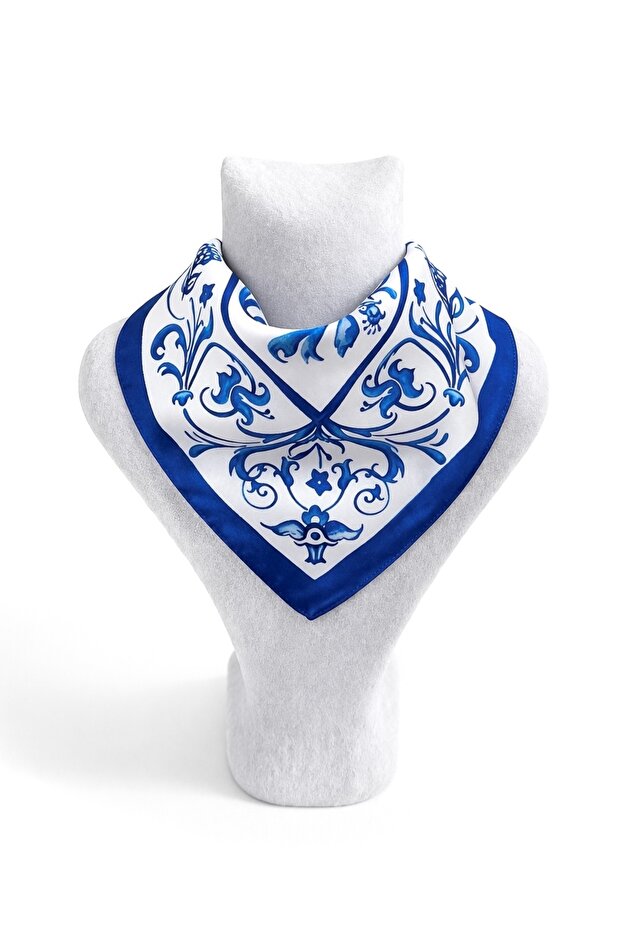 Blue Patterned Scarf Bandana