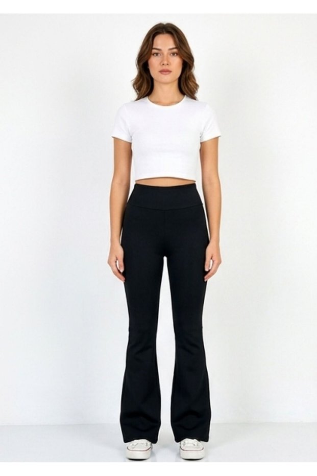 Women's Black Diver Spanish Leggings High Waist Casual & Stylish Design