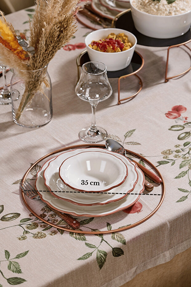 Rose Round Supla American Service Presentation Coaster Ring Runner Hollow Stainless Metal