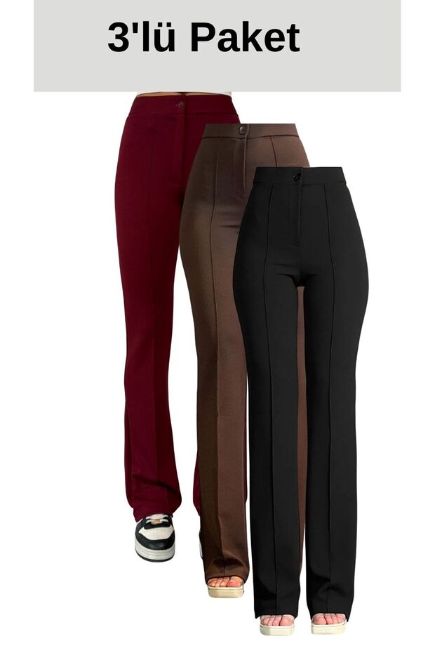 Crepe Fabric Stretch Women's Palazzo Pants 3-Piece Set