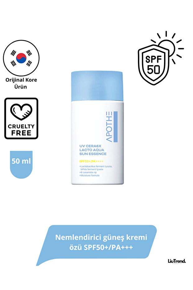الأشعة فوق البنفسجية CERA6X LACTO AQUA SUN ESS. عامل حماية من الشمس SPF50+/PA+++ 50 مل خلاصة مرطبة للشمس