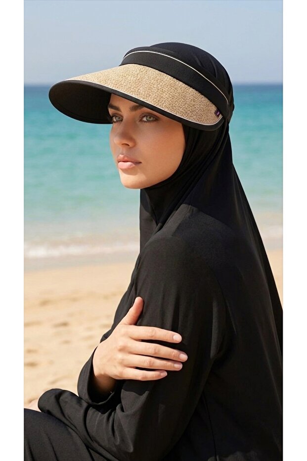 Adjustable Elastic Visor Straw Hat Sunscreen Visor - 2