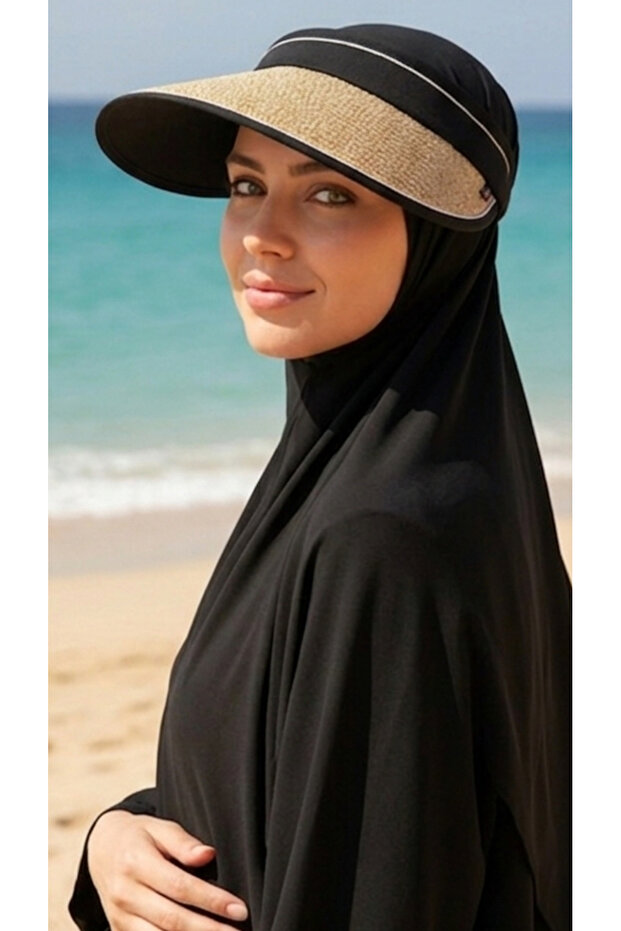 Adjustable Elastic Visor Straw Hat Sunscreen Visor - 5