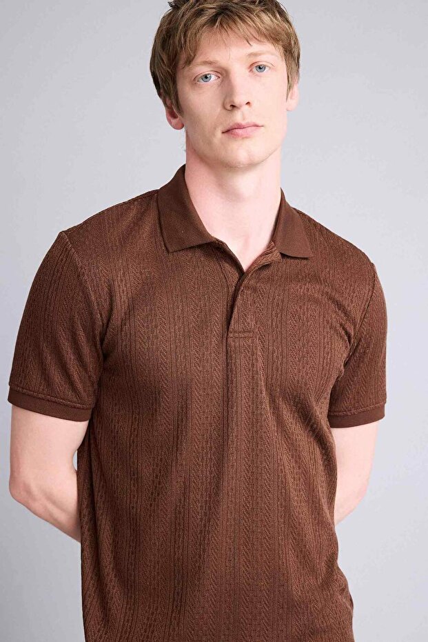 Regular Fit Polo Collar Short Sleeve Knitwear T-Shirt C4140Ax24Sm