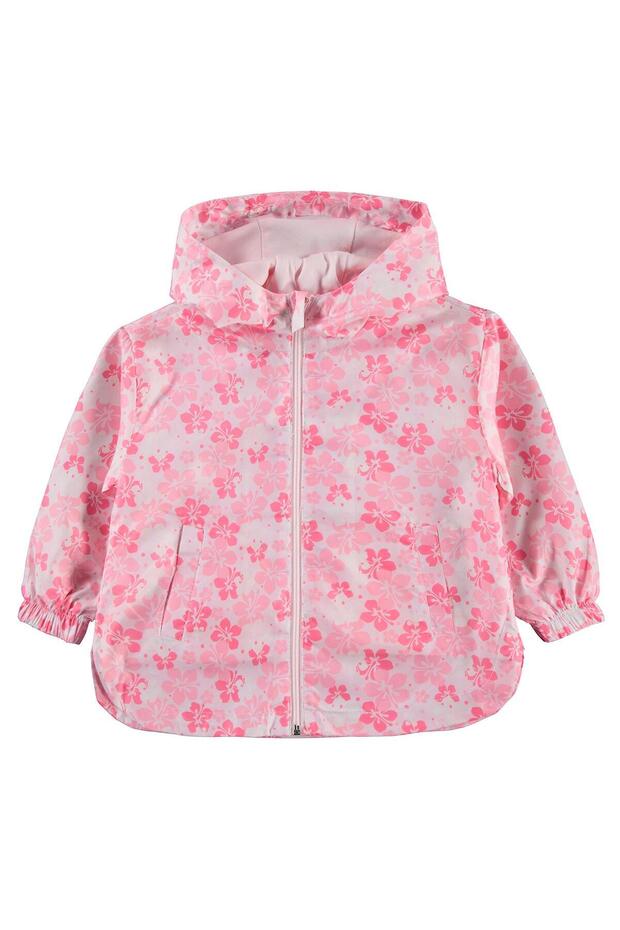 Girl's Floral Patterned Raincoat for Ages 2-5 - Pink