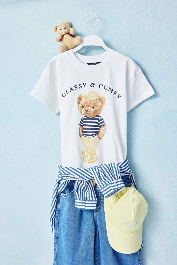 100% Cotton Teddy Bear T-Shirt for Baby Boy H2834A526Sm