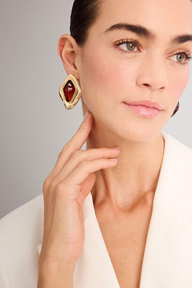 Women's Stone Earrings H2559Axns