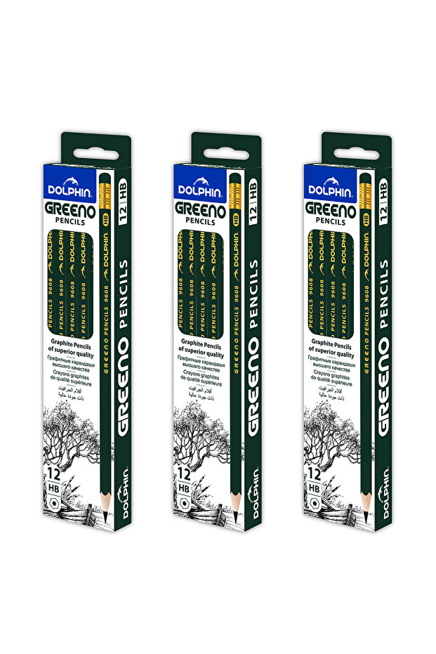 9608 HB Graphite Pencil with Eraser, Break-Resistant For School & Office - 36 PCS