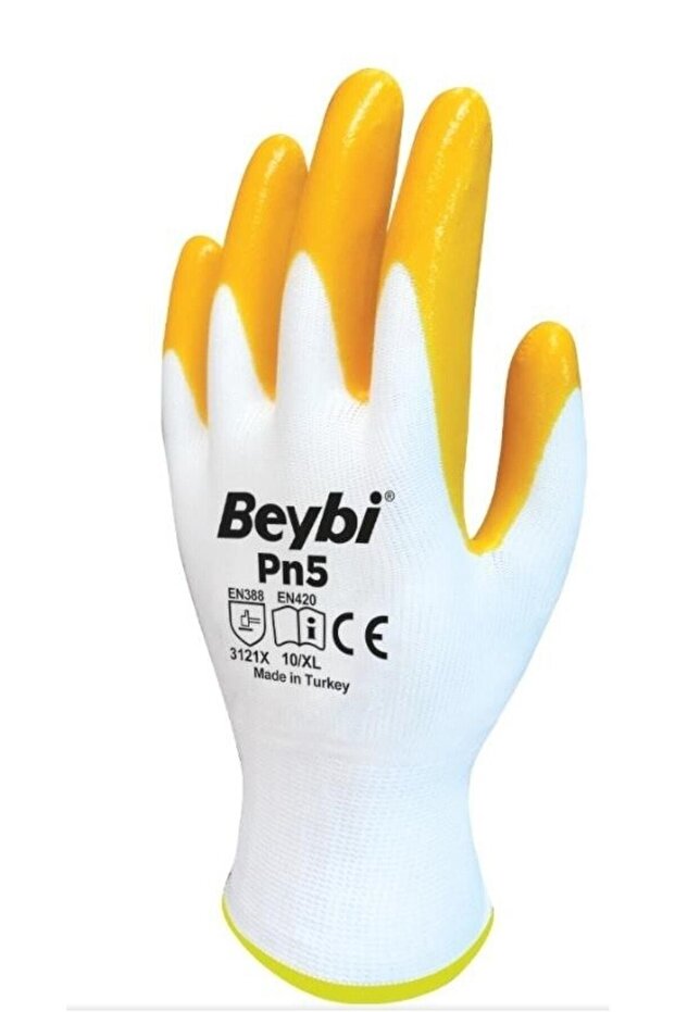 Elora Nitril Pmk Örme Beyaz/sarı 12li Paket - 6